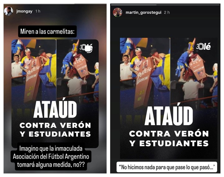 Los descargos de Martín Gorostegui y Juan Ongay por el ataúd que mostraron los jugadores de Rosario Central.