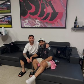 Messi y Maxi Biancucchi se encontraron en Estados Unidos