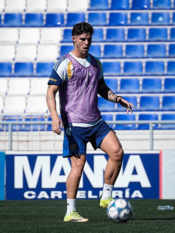 Pellegrino está recuperado de un desgarro y tiene chances de jugar con Gimnasia (Prensa Boca).