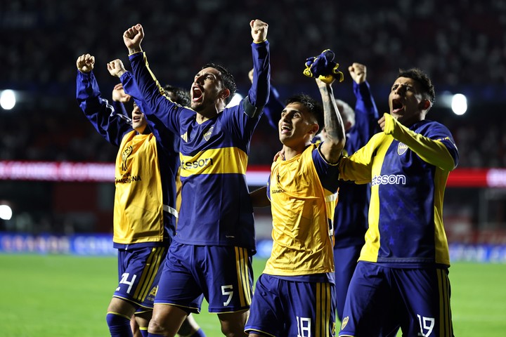 Jugadores de Boca Juniors celebran en el estadio Morumbi (EFE). 