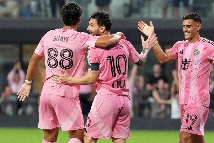 Cuatro goles de Lionel Messi en el último partido del Inter Miami. (AP)