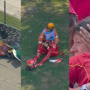 Video: Leclerc chocó, lo asistieron y Ferrari lloró