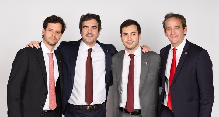 Mariano Taratuty, Andrés Ballotta, Stefano Di Carlo e Ignacio Villarroel, la cúpula dirigencial de River (Prensa River).
