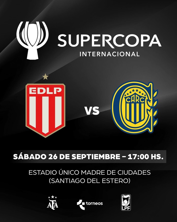 La Supercopa Internacional se disputará el 26 de septiembre en Santiago del Estero.