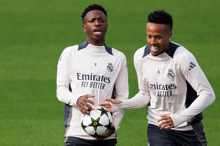Vinicius Junior y Eder Militao, algunos de los fijos para Ancelotti. (EFE/Sergio Pérez)