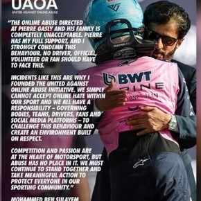El fuerte comunicado del presidente de la FIA tras las amenazas a Gasly, compañero de Colapinto