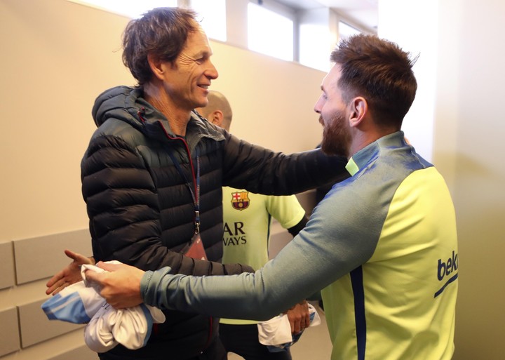 Santiago Lange y Messi.