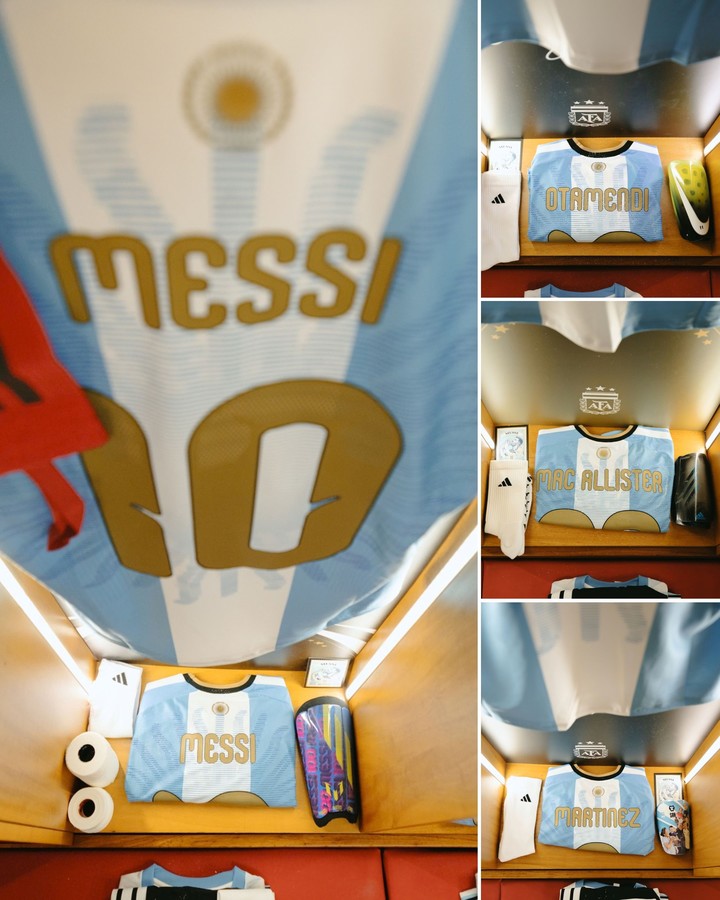 Todo listo en el vestuario de la Selección.