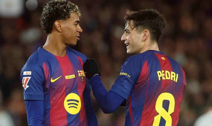 Lamine Yamal y Pedri. (Prensa Barcelona)