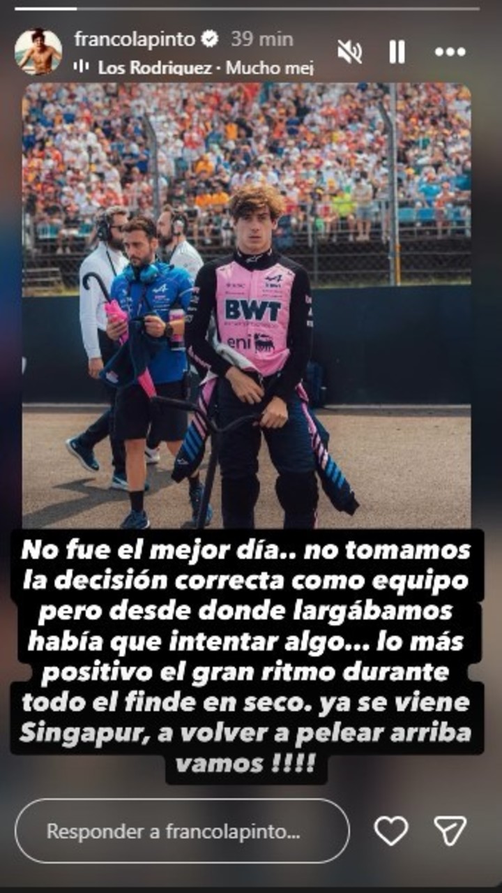 Franco Colapinto analizó su carrera en el Gran Premio de Bahrein.