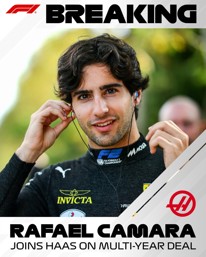 Rafael Camara fue confirmado como nuevo piloto de Haas.  Foto: Fórmula 1