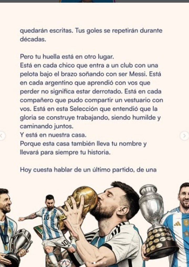 La carta de Chiqui Tapia a Messi.
