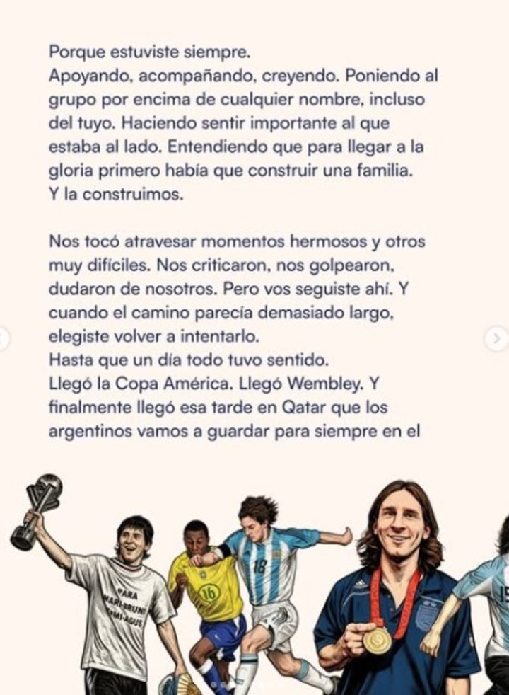 La carta de Chiqui Tapia a Messi.