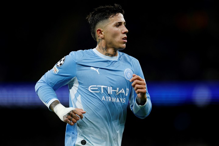 Enzo Fernandez en el City. REUTERS.