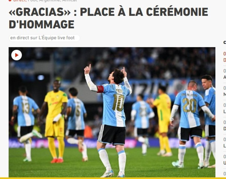 L'Equipe de Francia: Gracias.