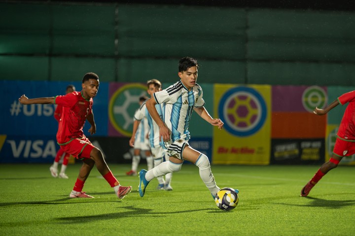 Ian Mosqueira, de Racing, en el Mundial Sub 15. (Foto: Prensa Selección Argentina)