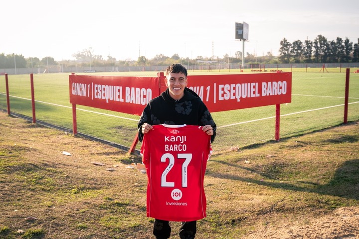 Esequiel Barco con la camiseta de Independiente (Prensa Independiente).
