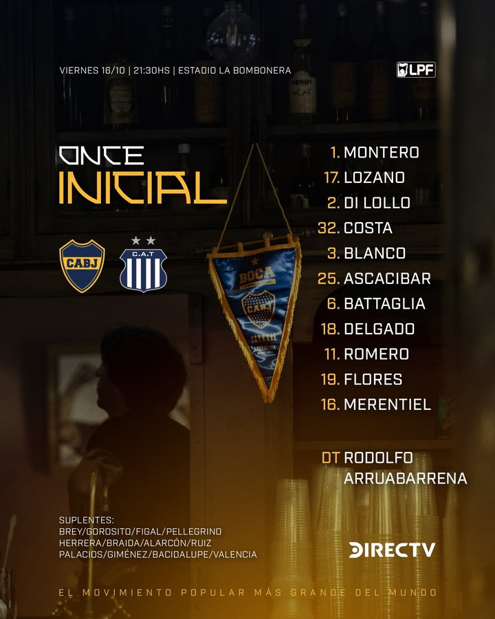 La formación de Boca.