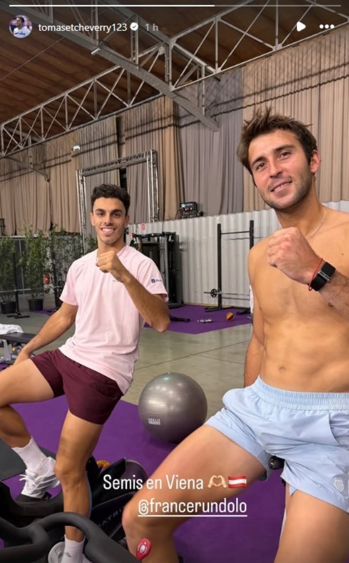 El posteo de Etcheverry tras el pase a semis en Viena. (@tomasetcheverry123 en IG)
