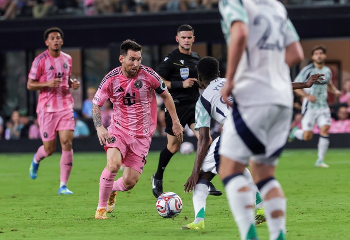 Messi vs. New England, en abril de este 2026. (EFE)