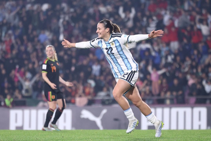 Mercedes Diz, la goleadora de la Selección en el Mundial. (EFE/ Juan Ignacio Roncoroni)