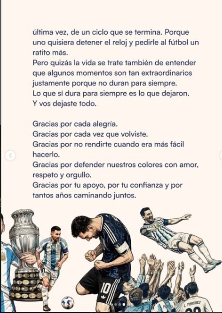 La carta de Chiqui Tapia a Messi.