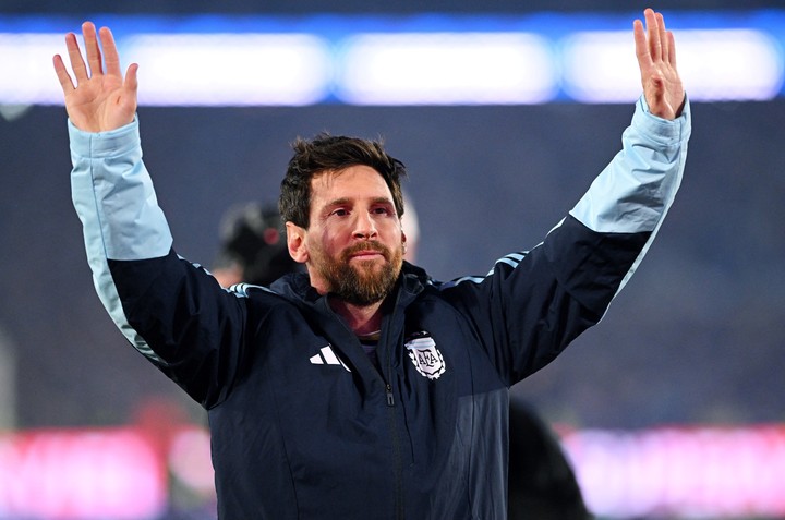 Argentina's Lionel Messi acknowledges fans following his final international match (REUTERS).